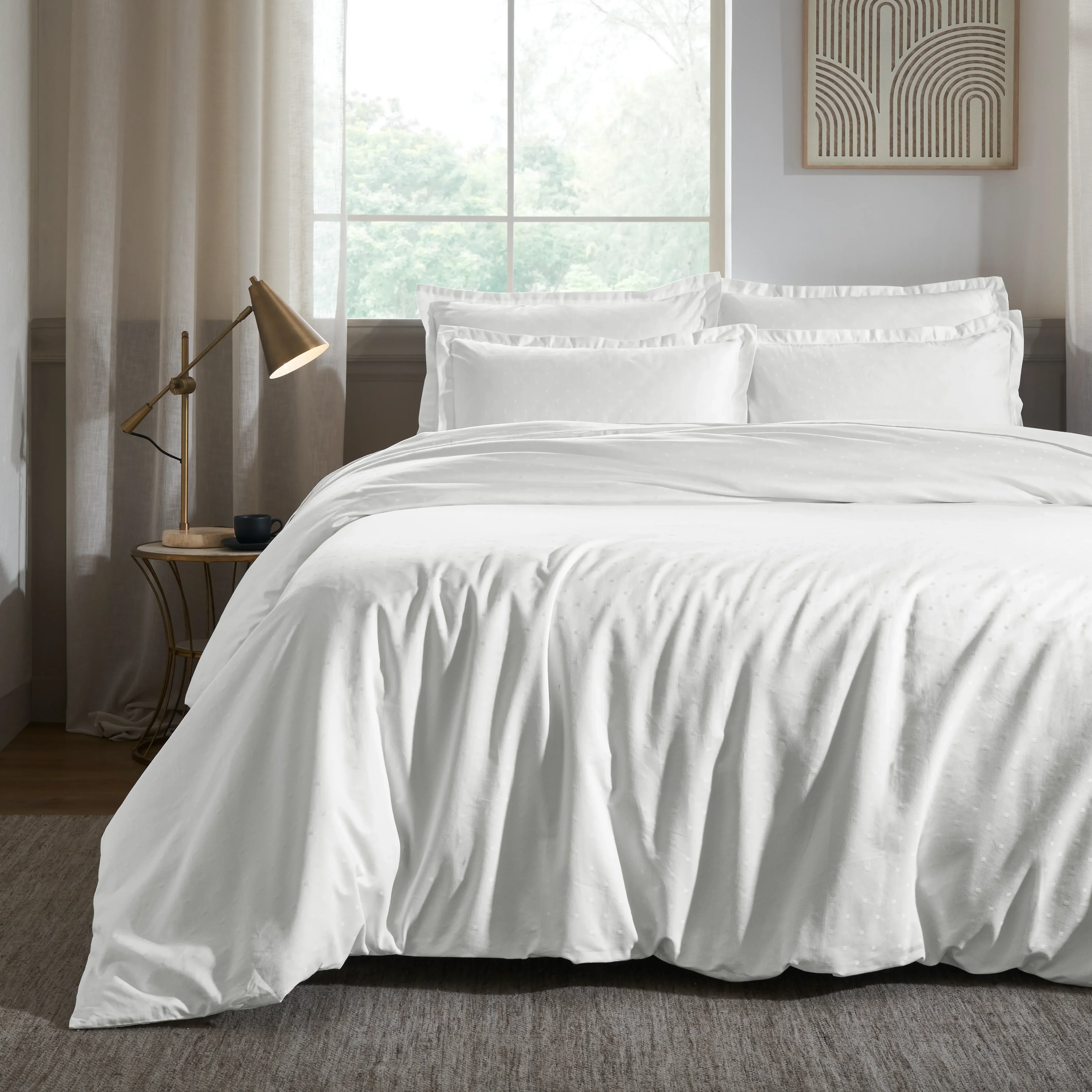 Ricaso | 1000TC Egyptian Cotton Swiss Dot Super Soft Fitted Sheet Set | Pillow Cover with Merrow Hem Treatment - Image 8