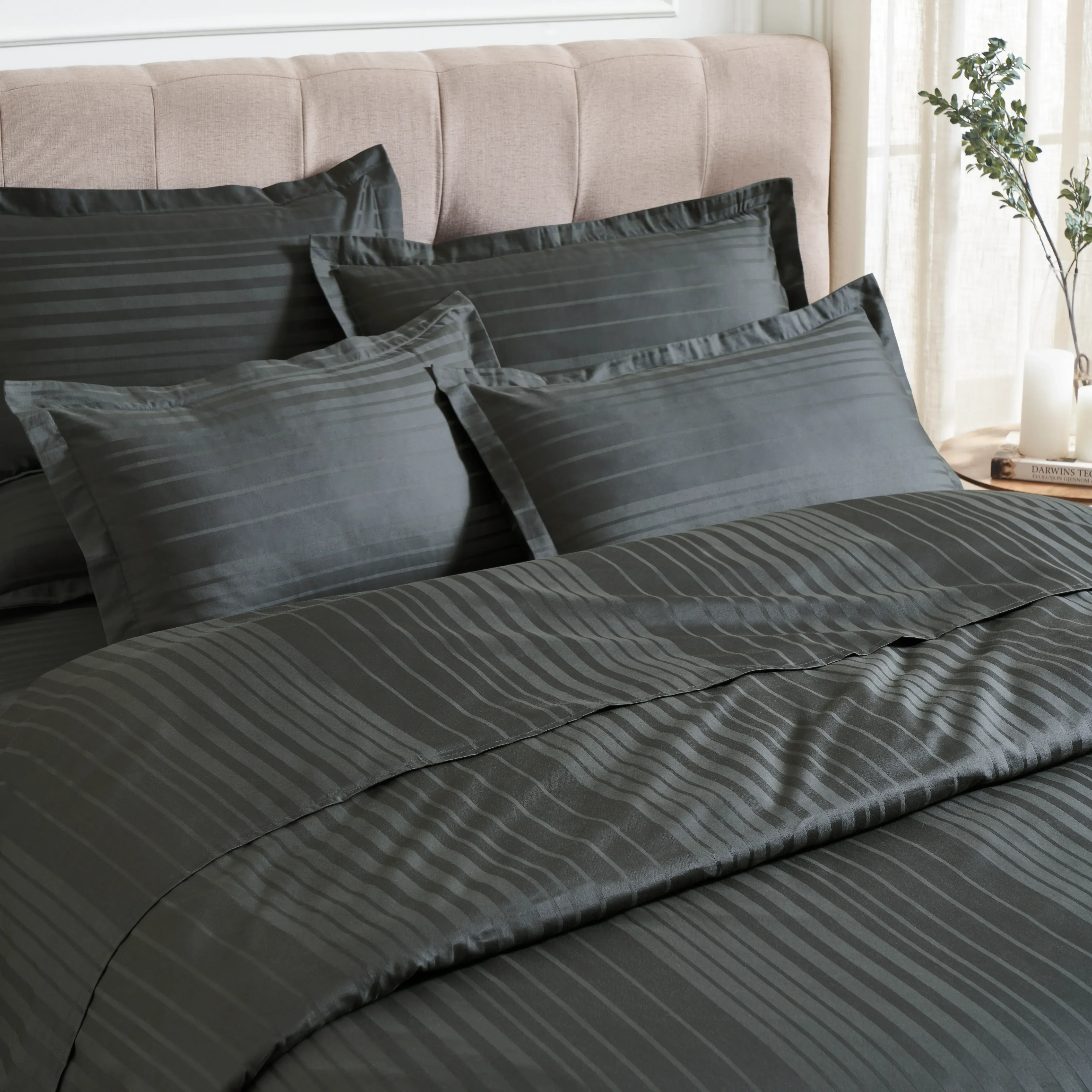 Seraya | 400TC Varigated Stripes Super Soft Fitted Sheet Set - Image 25