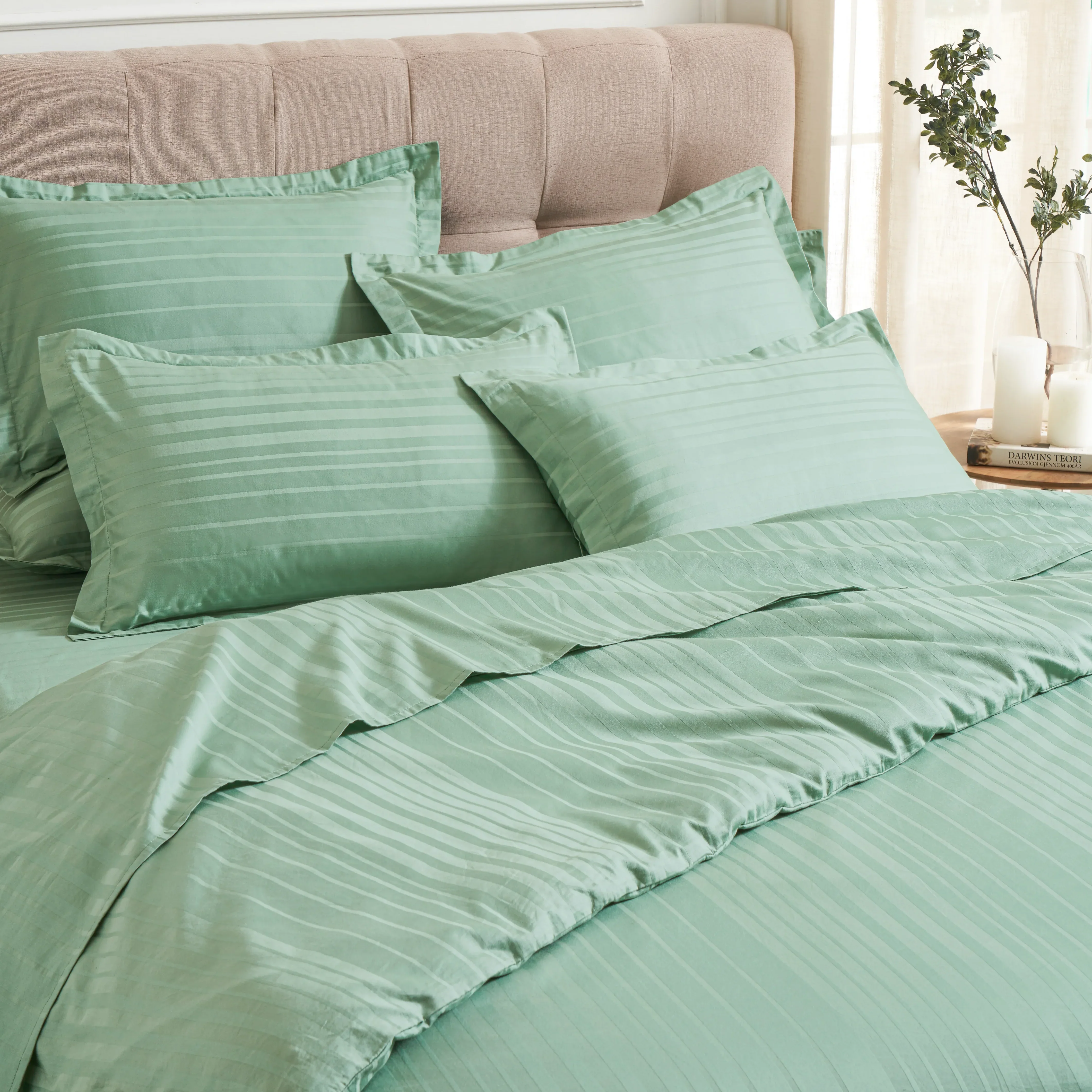 Seraya | 400TC Varigated Stripes Super Soft Fitted Sheet Set - Image 39