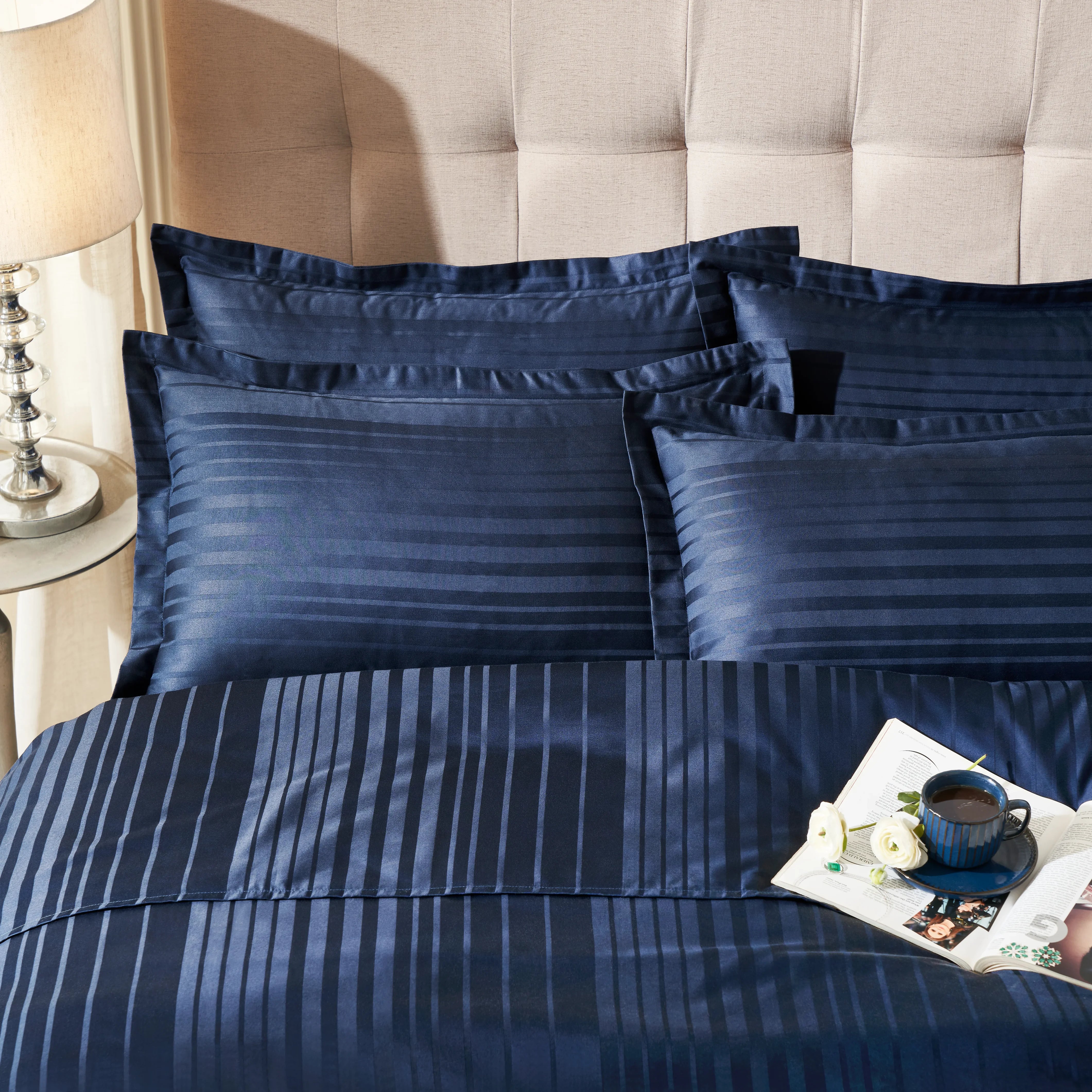 Seraya | 400TC Varigated Stripes Super Soft Fitted Sheet Set - Image 5