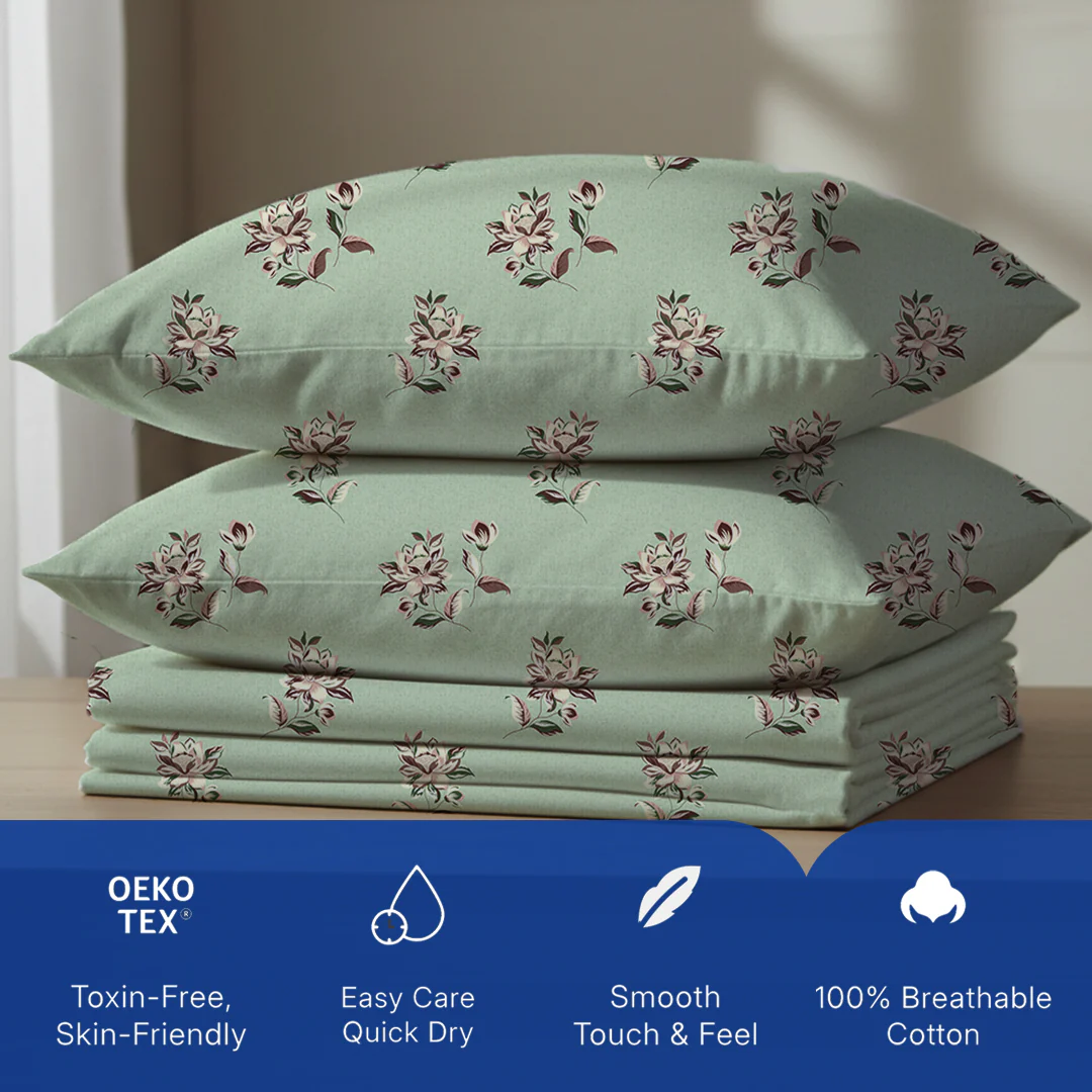 Serene Nest Printed Bedsheet Set - Image 108