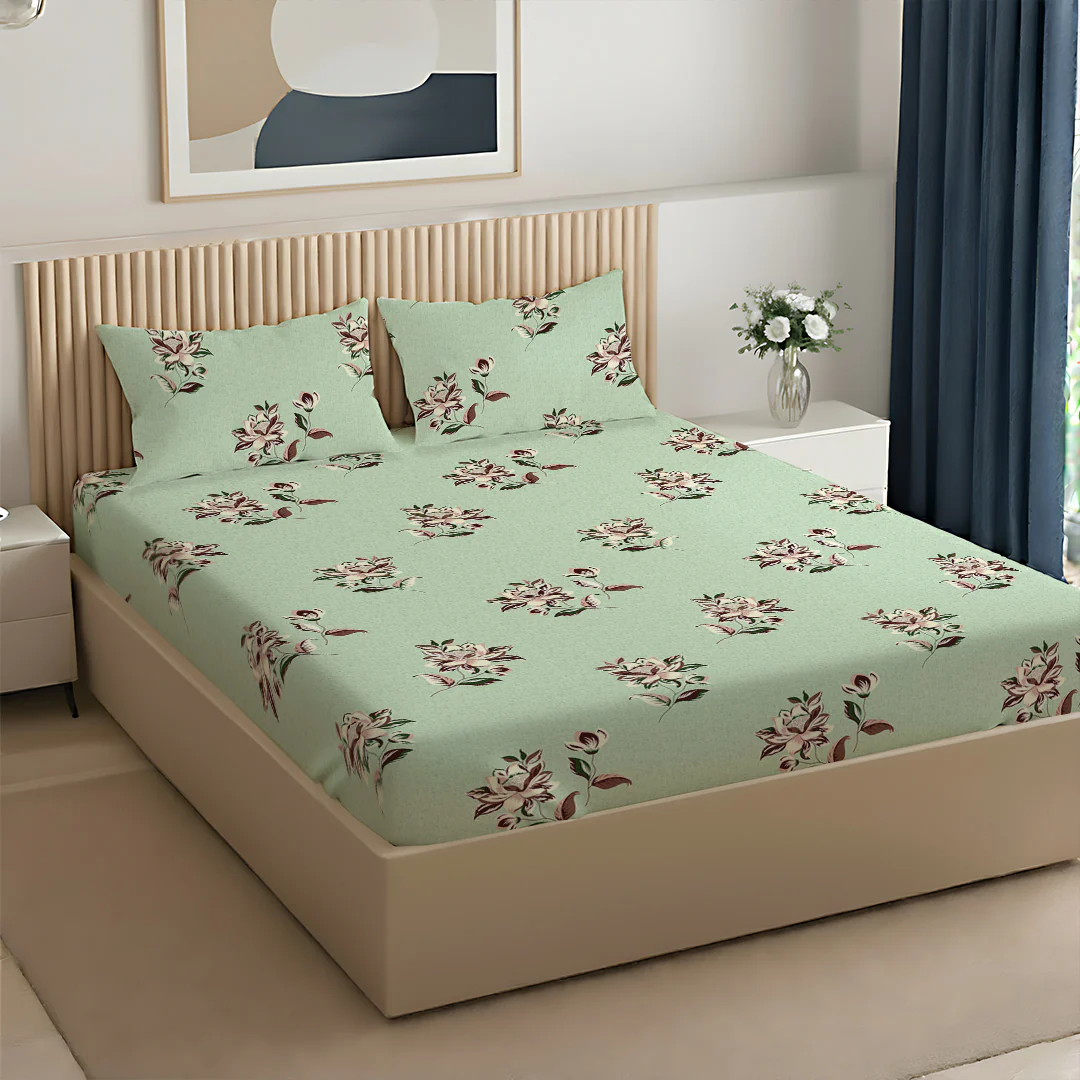 Serene Nest Printed Bedsheet Set - Image 135