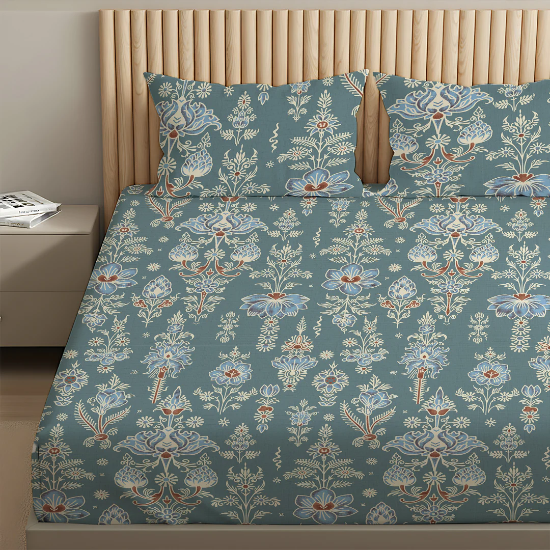 Serene Nest Printed Bedsheet Set - Image 159