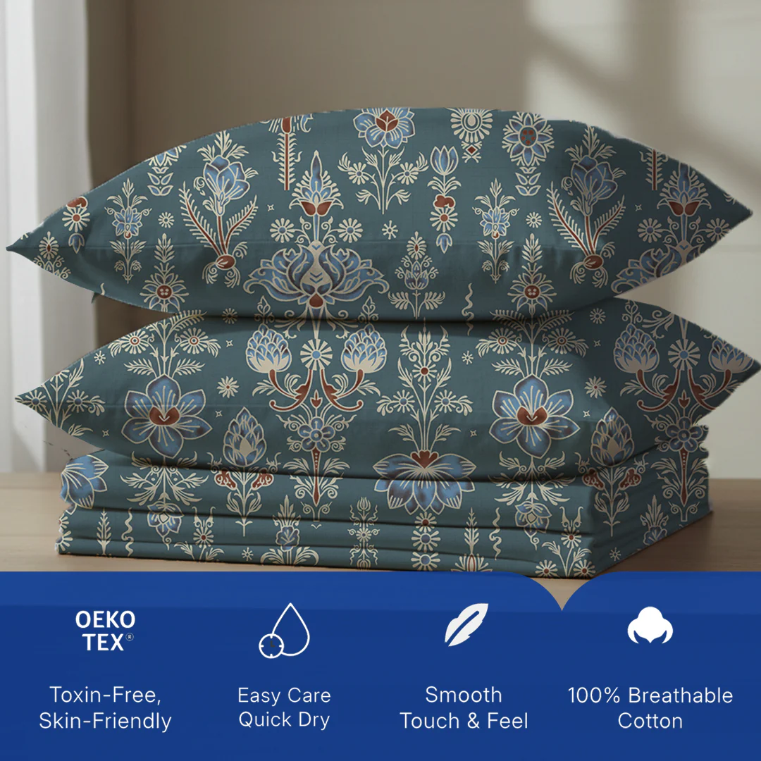 Serene Nest Printed Bedsheet Set - Image 30