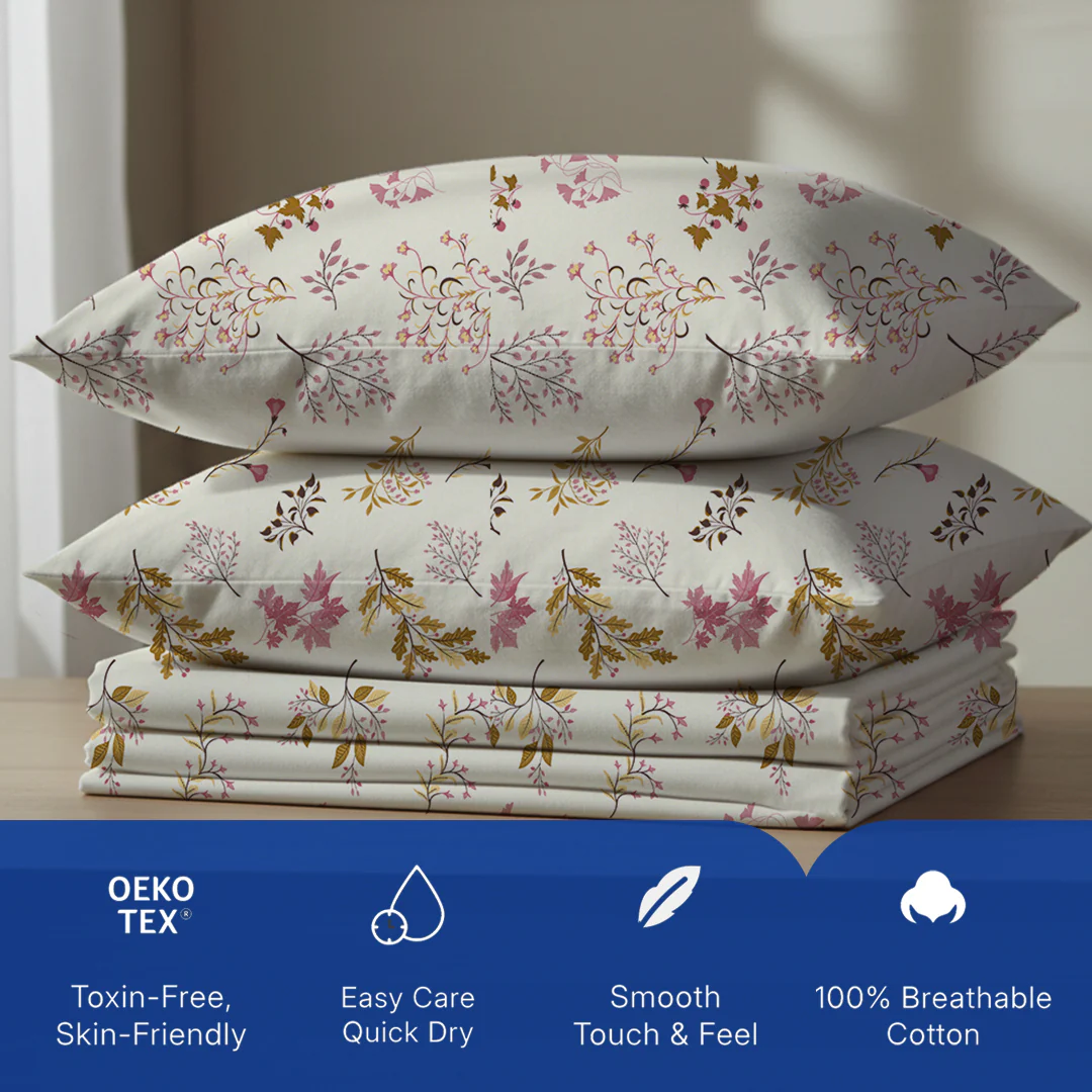 Serene Nest Printed Bedsheet Set - Image 32