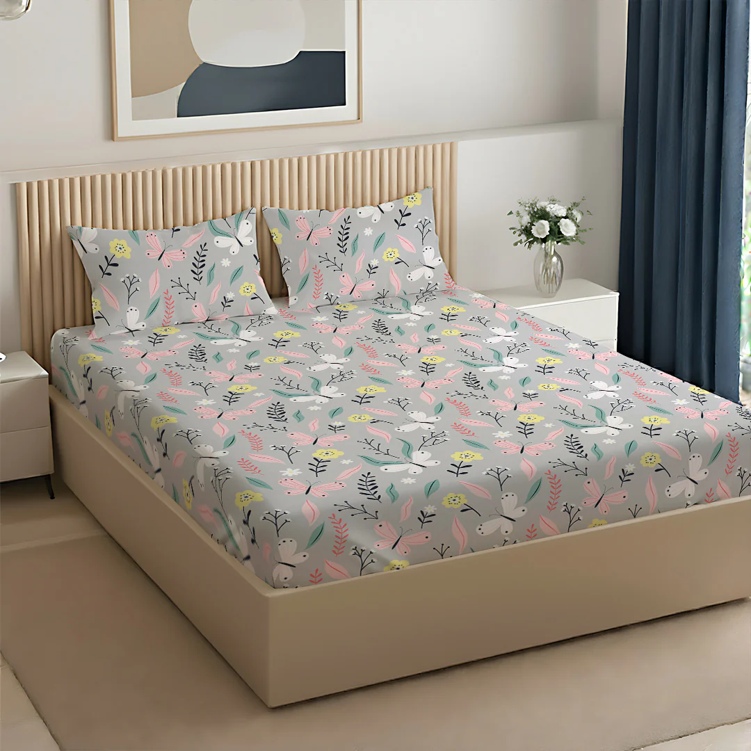 Serene Nest Printed Bedsheet Set - Image 56