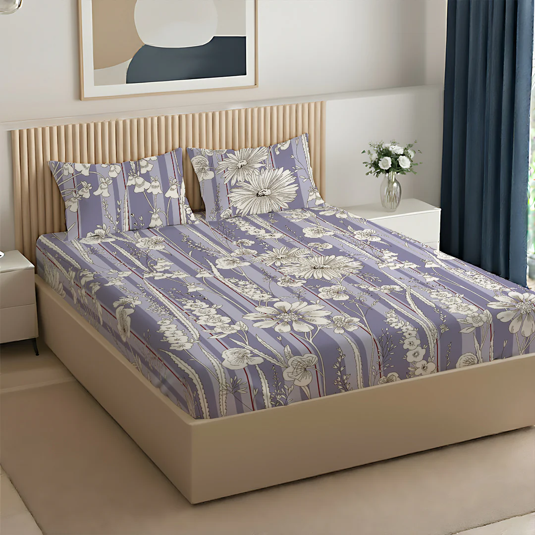 Serene Nest Printed Bedsheet Set - Image 62