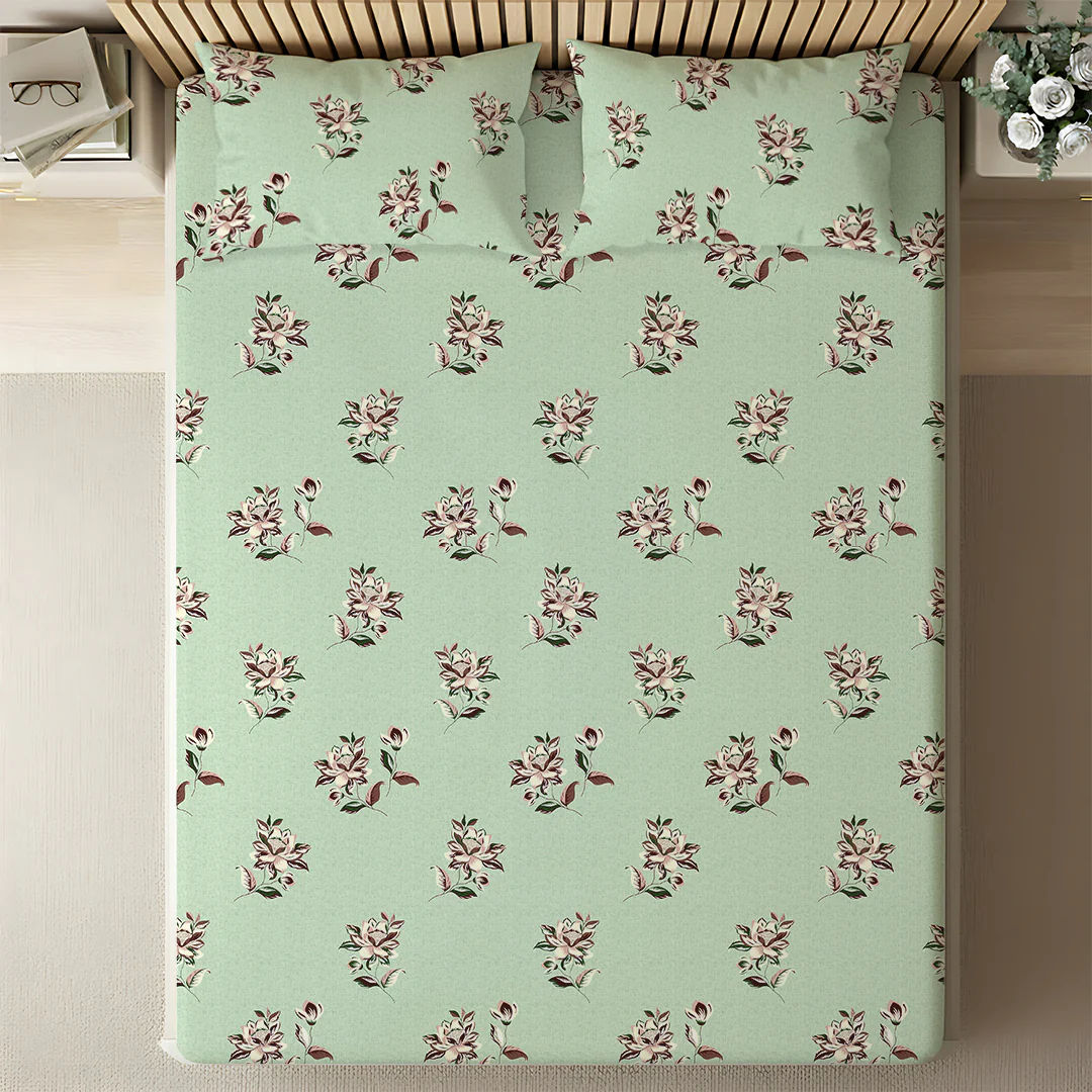 Serene Nest Printed Bedsheet Set - Image 69
