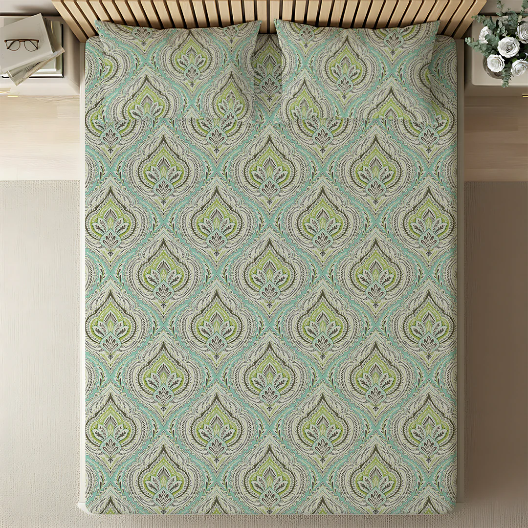 Serene Nest Printed Bedsheet Set - Image 70