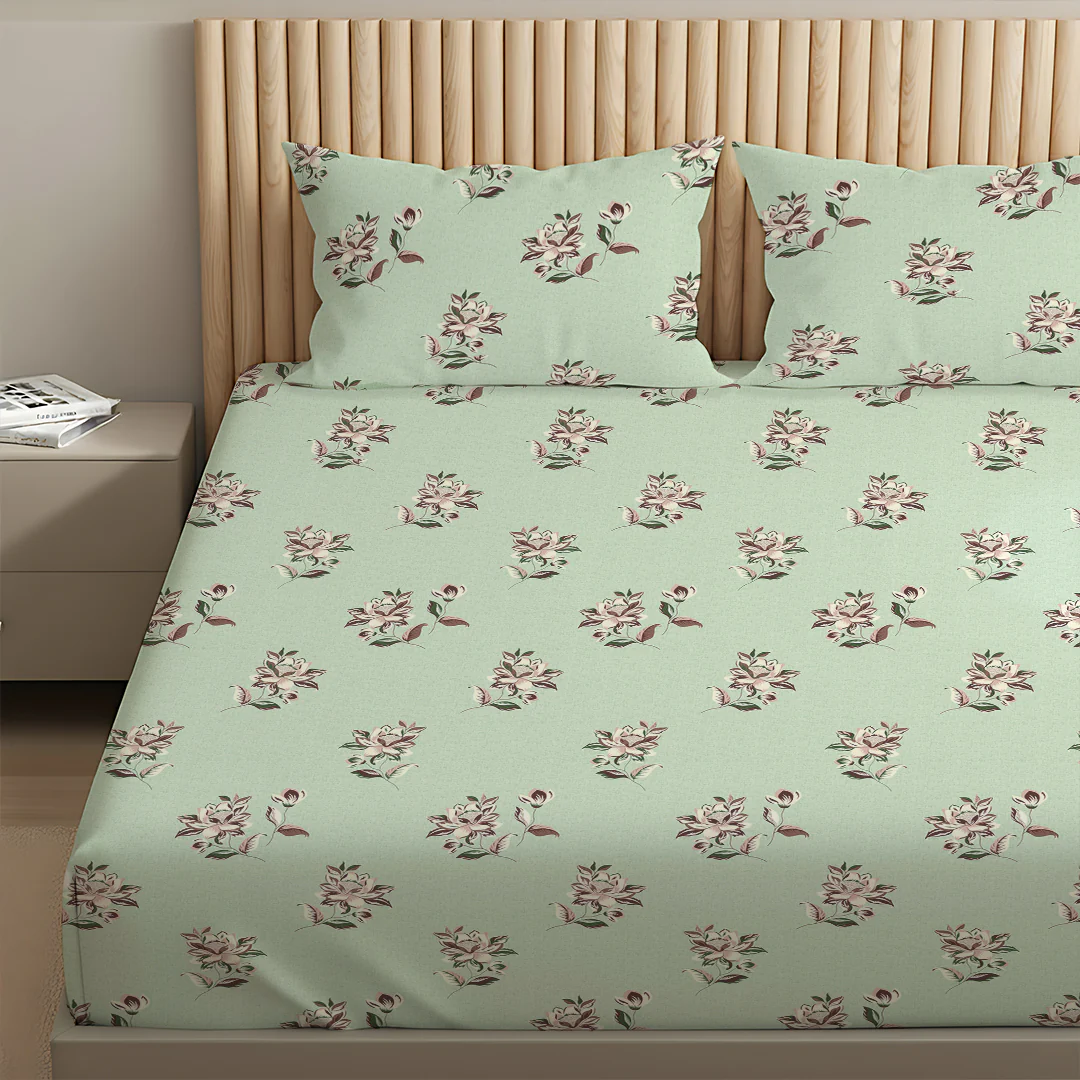 Serene Nest Printed Bedsheet Set - Image 78