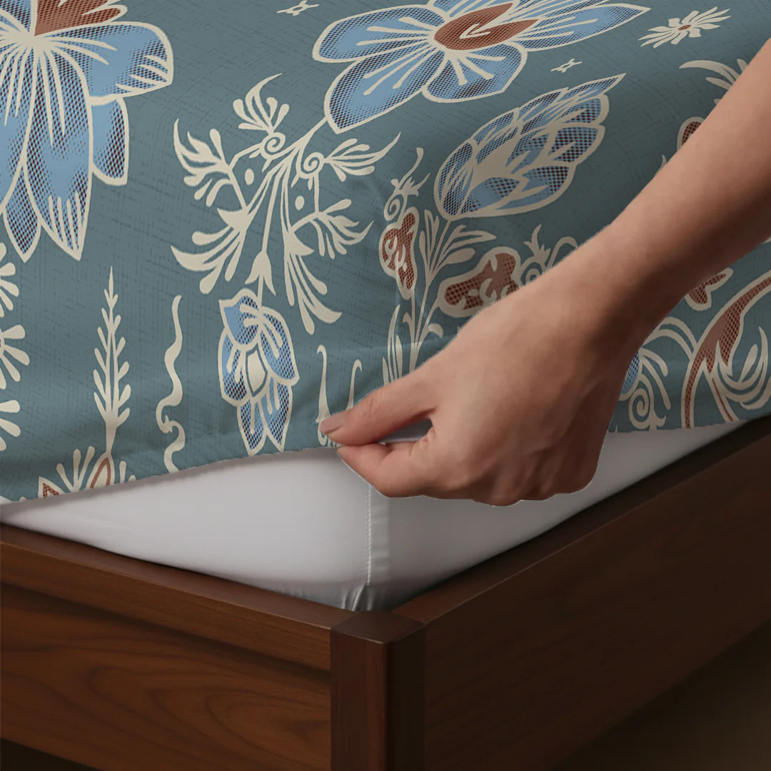 Serene Nest Printed Fitted Sheet Set - Image 132