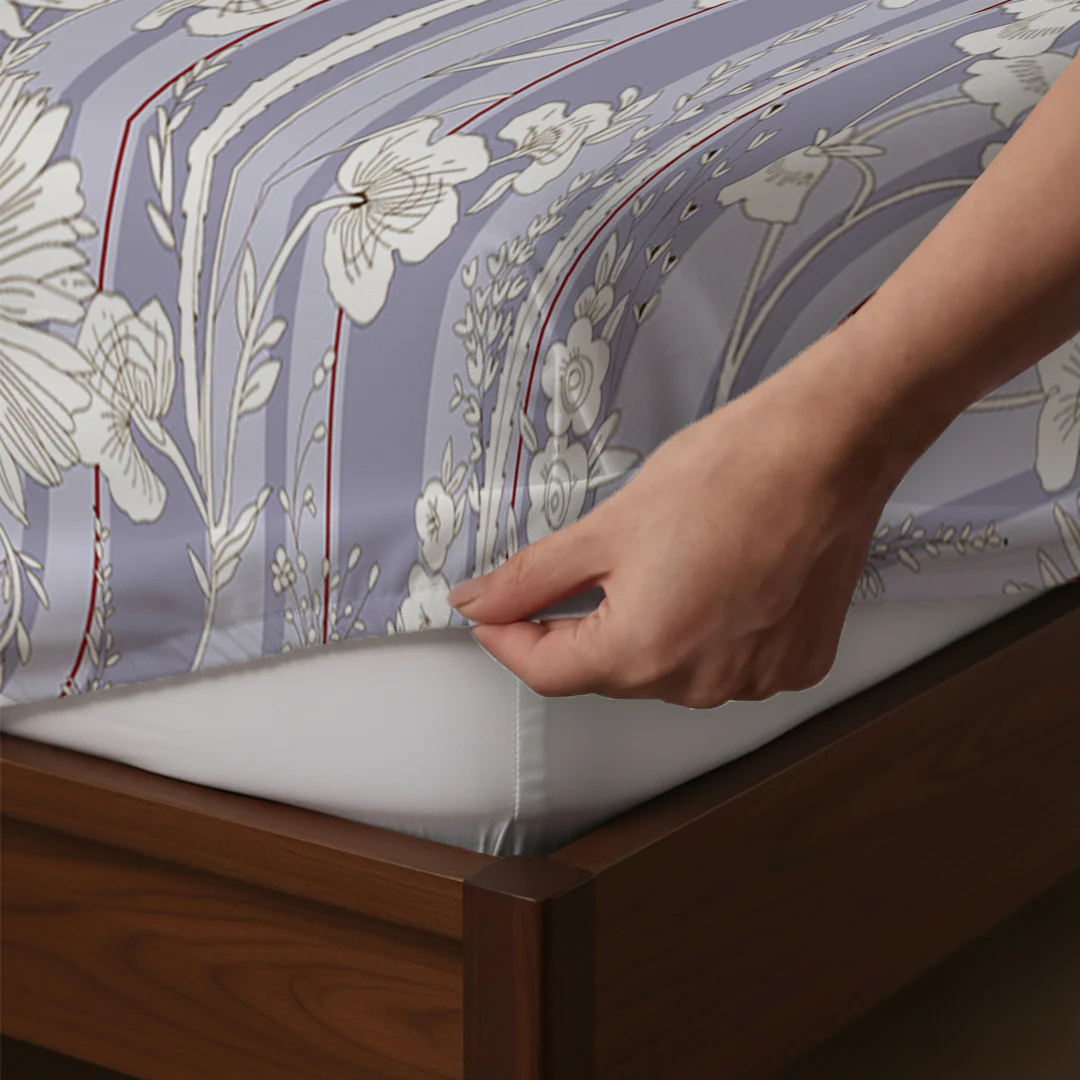 Serene Nest Printed Fitted Sheet Set - Image 135