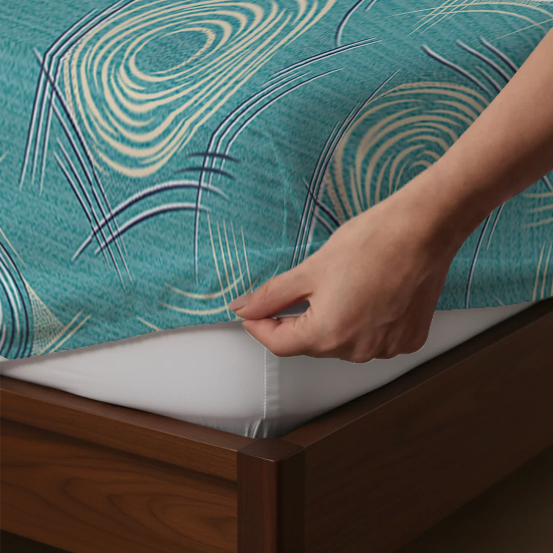 Serene Nest Printed Fitted Sheet Set - Image 138