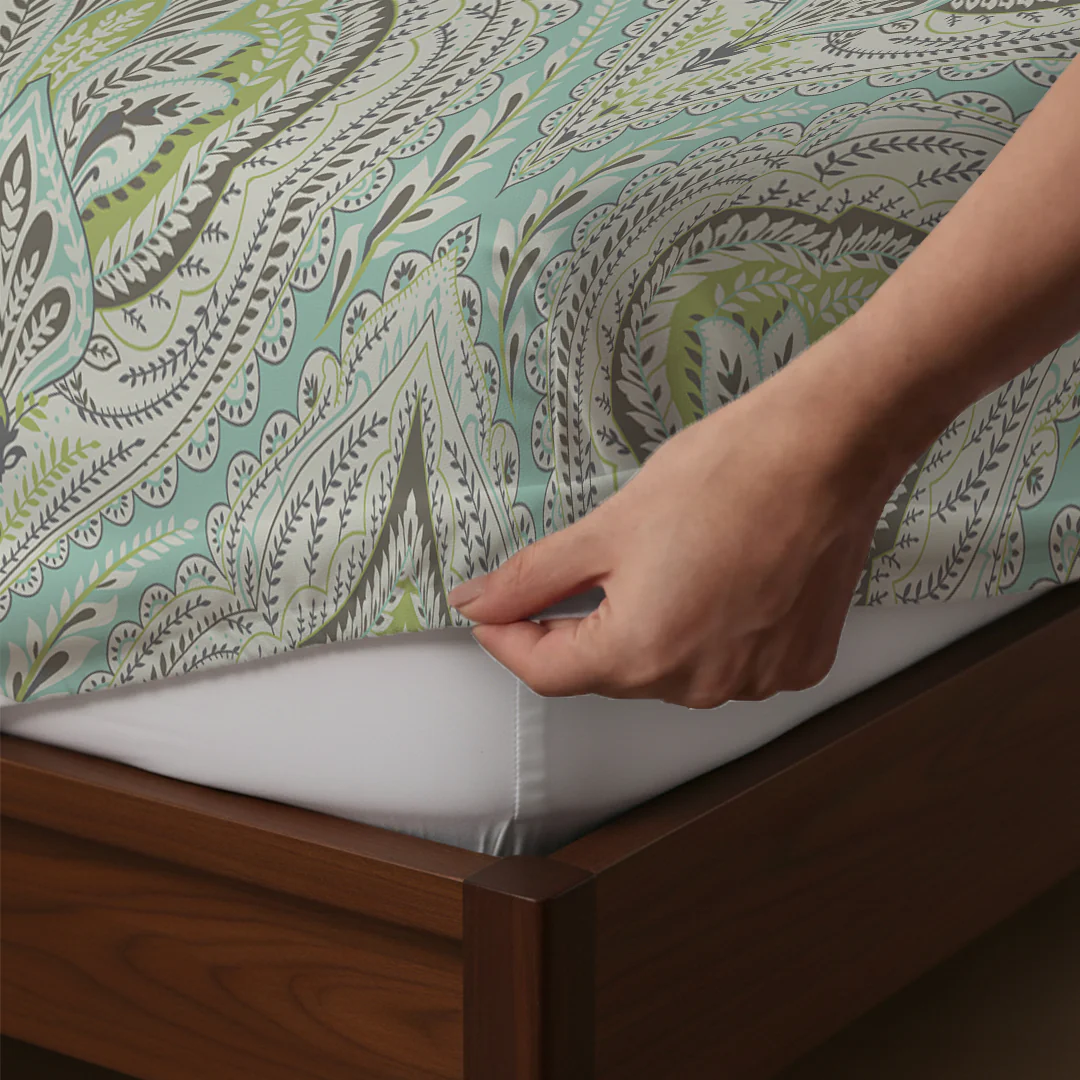 Serene Nest Printed Fitted Sheet Set - Image 139