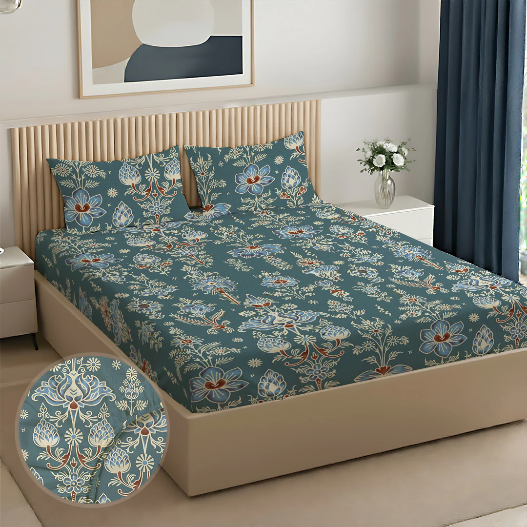 Serene Nest Printed Fitted Sheet Set - Image 151