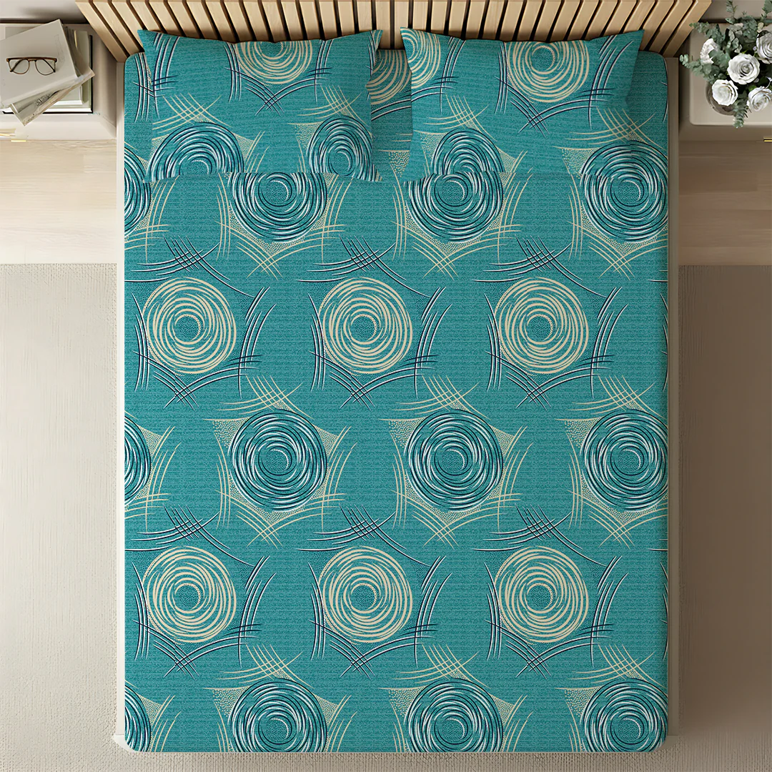 Serene Nest Printed Fitted Sheet Set - Image 163