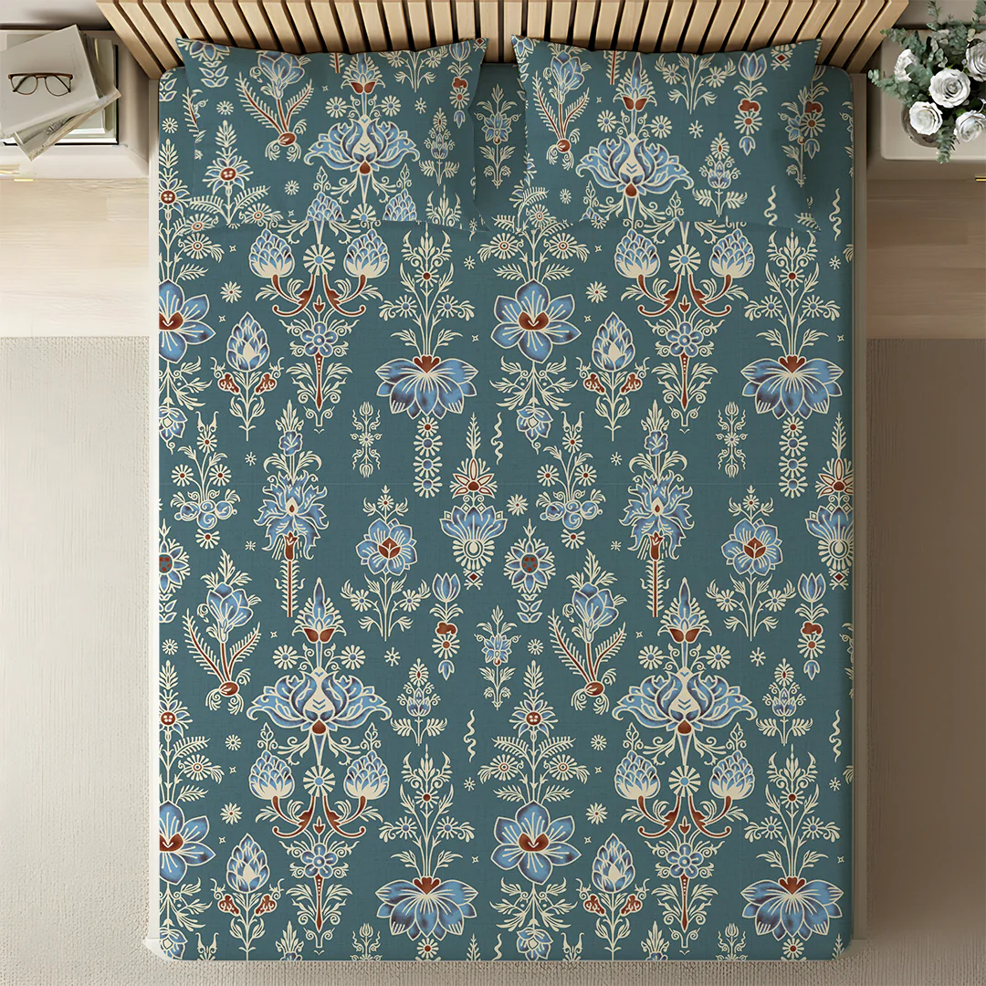 Serene Nest Printed Fitted Sheet Set - Image 170