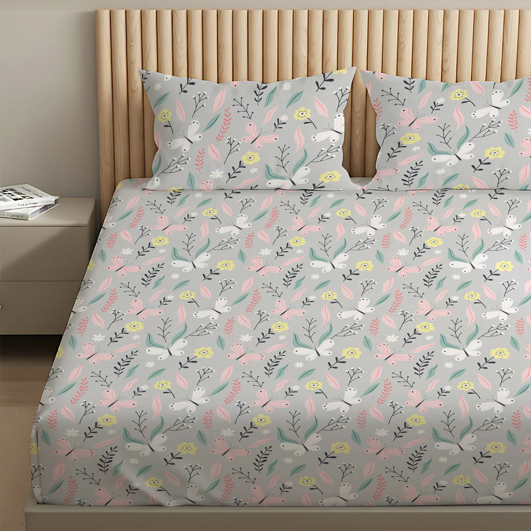 Serene Nest Printed Fitted Sheet Set - Image 190