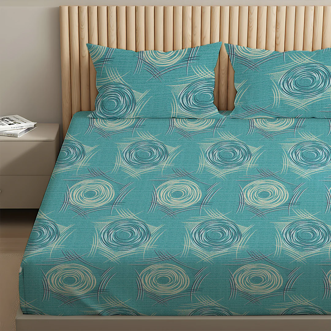 Serene Nest Printed Fitted Sheet Set - Image 195