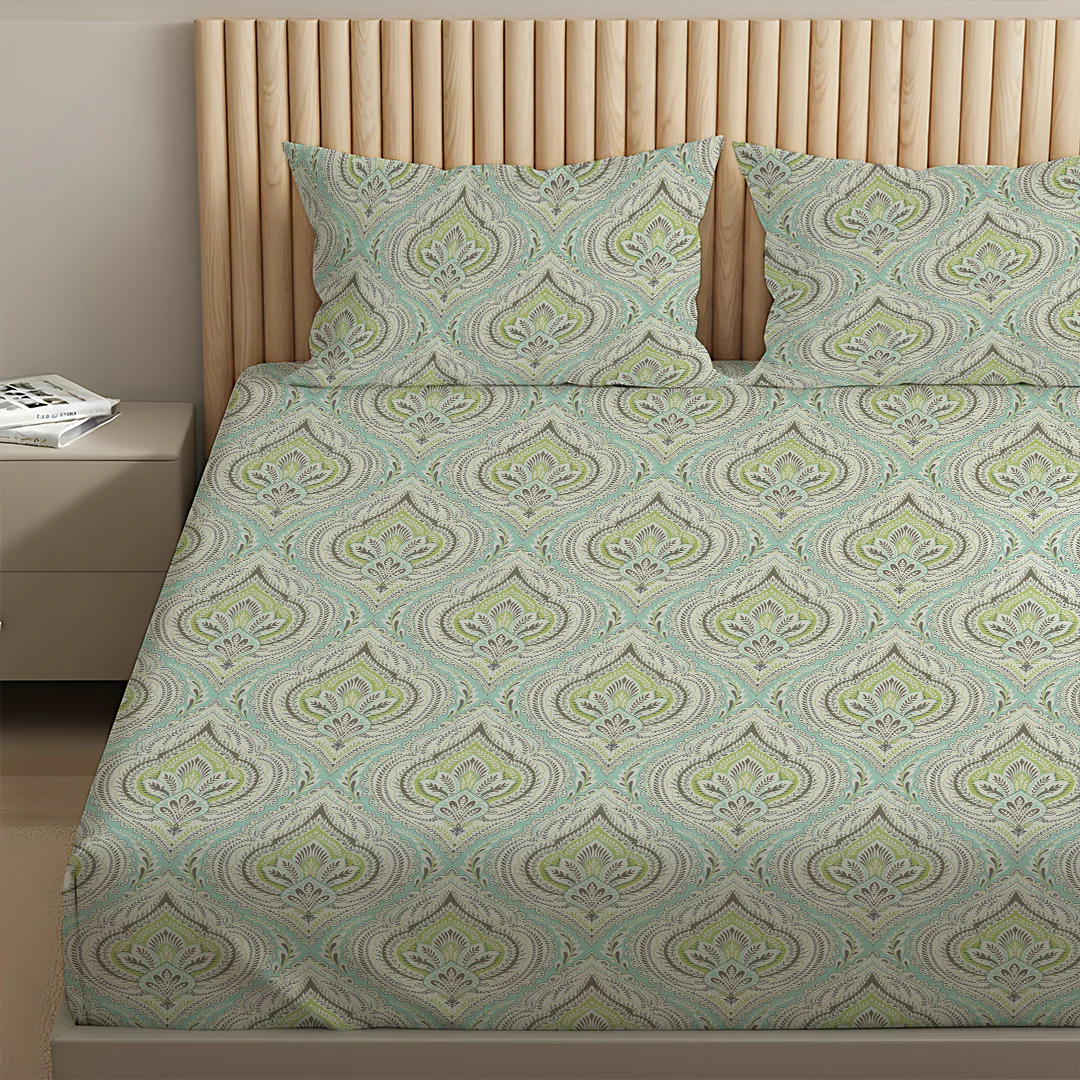 Serene Nest Printed Fitted Sheet Set - Image 196