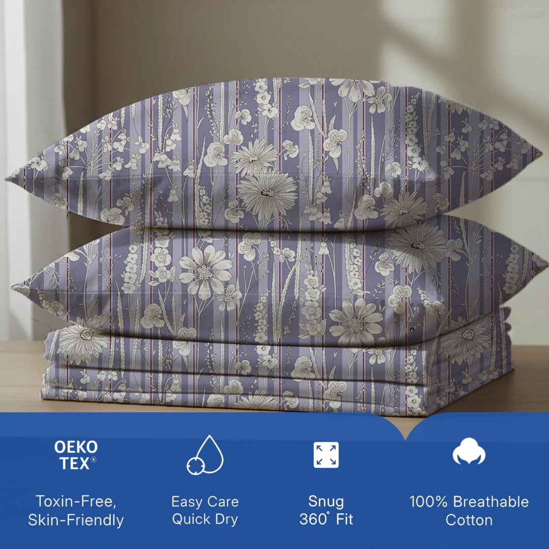 Serene Nest Printed Fitted Sheet Set - Image 59