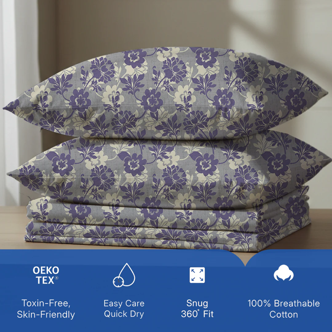 Serene Nest Printed Fitted Sheet Set - Image 61