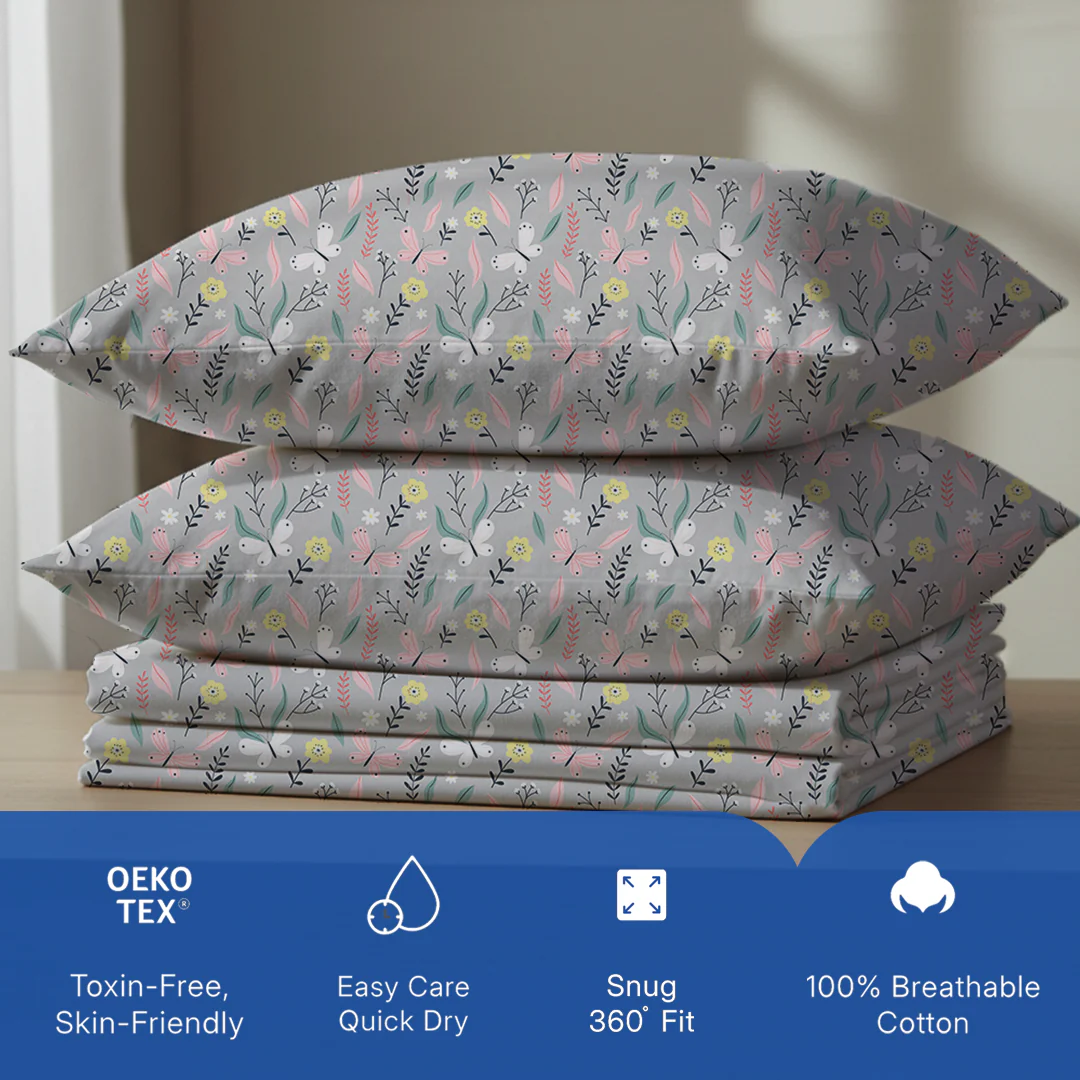 Serene Nest Printed Fitted Sheet Set - Image 64