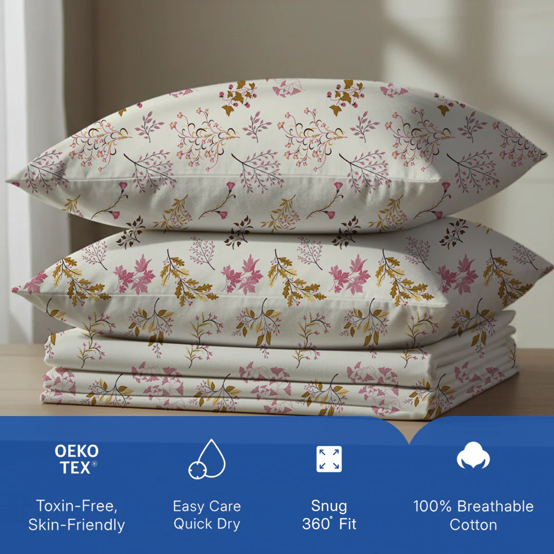 Serene Nest Printed Fitted Sheet Set - Image 67