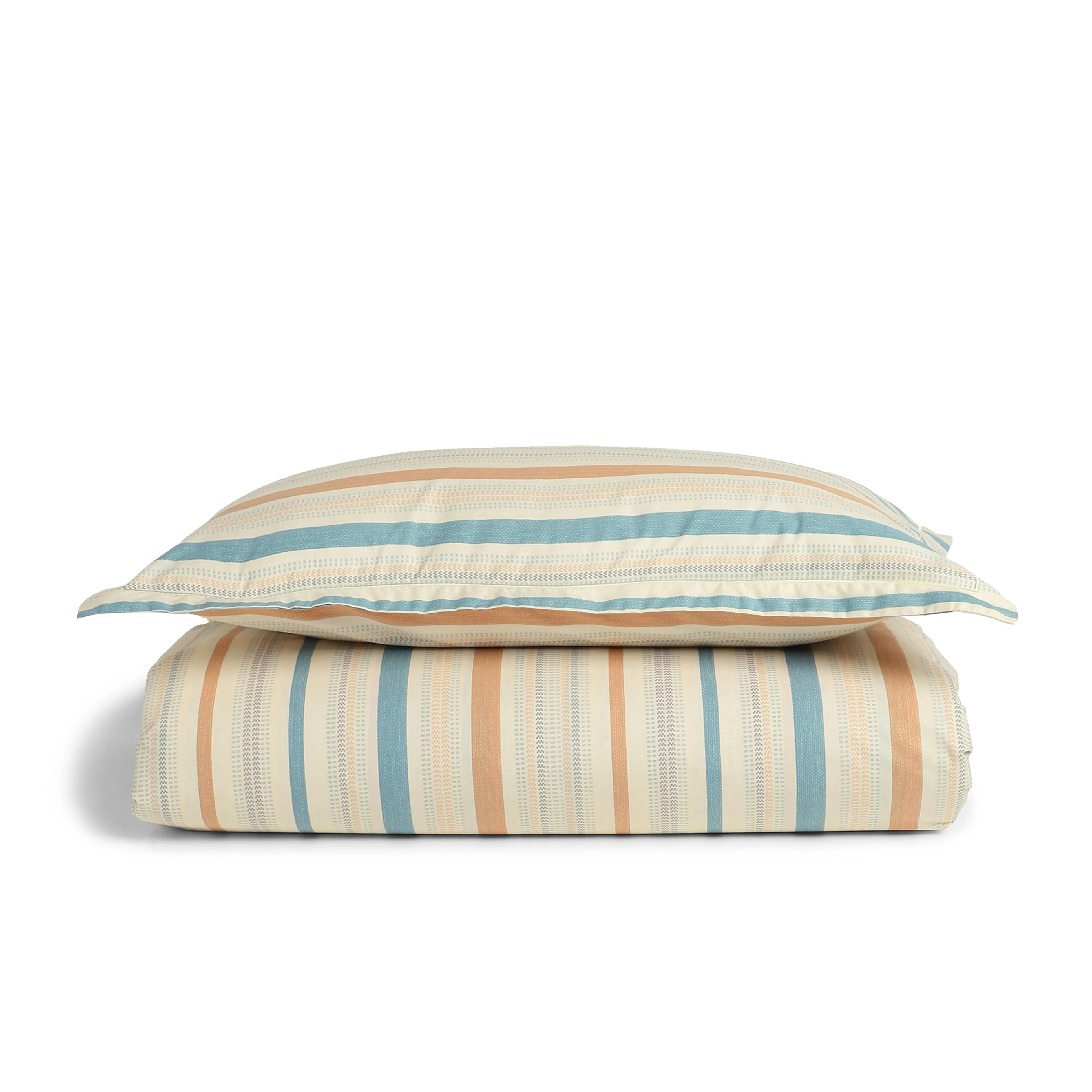 Threadscapes | Woven Textured Printed Cotton Bedsheet Set | Pillow Cover with Merrow Hem Treatment-Multicolour - Image 4