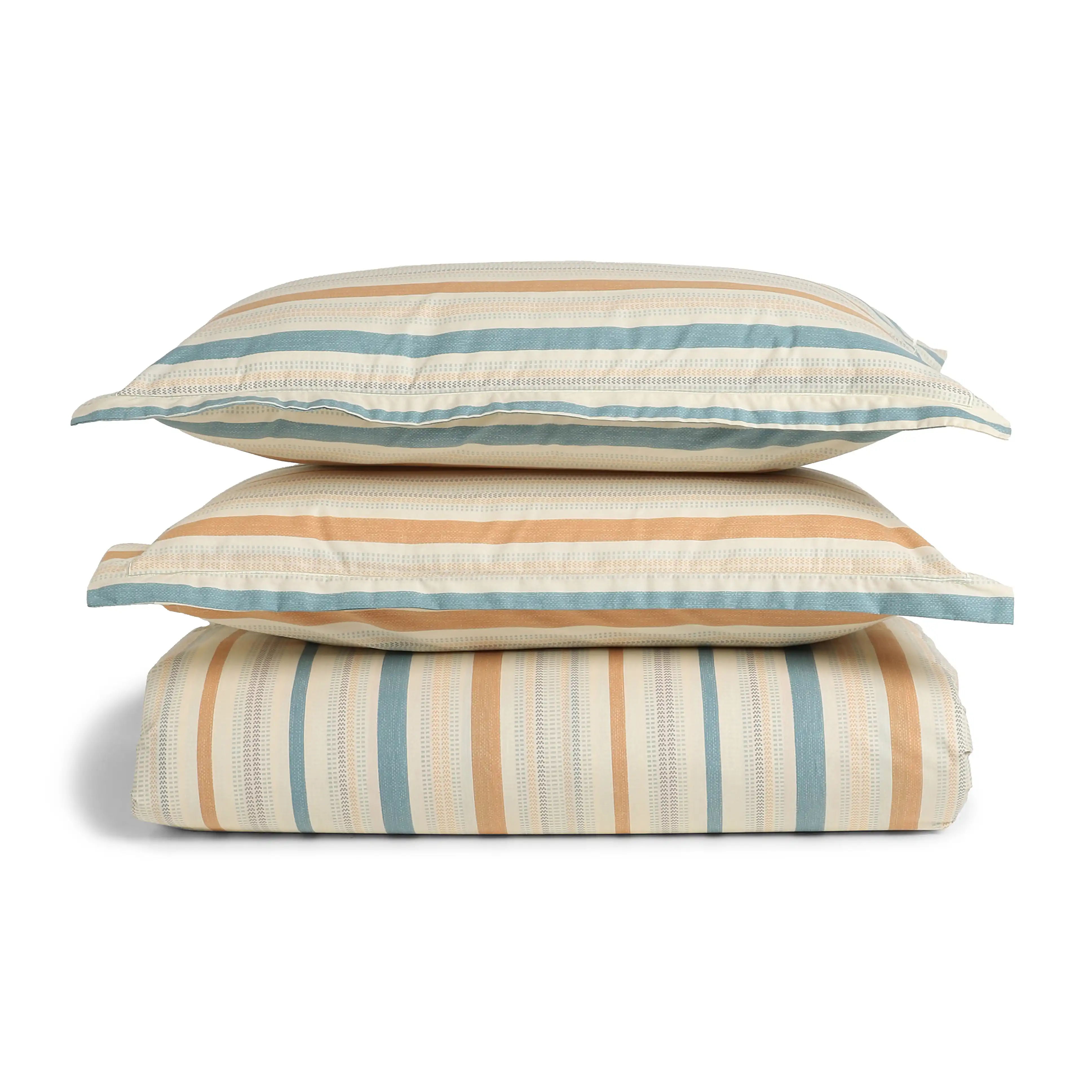 Threadscapes | Woven Textured Printed Cotton Bedsheet Set | Pillow Cover with Merrow Hem Treatment-Multicolour - Image 9