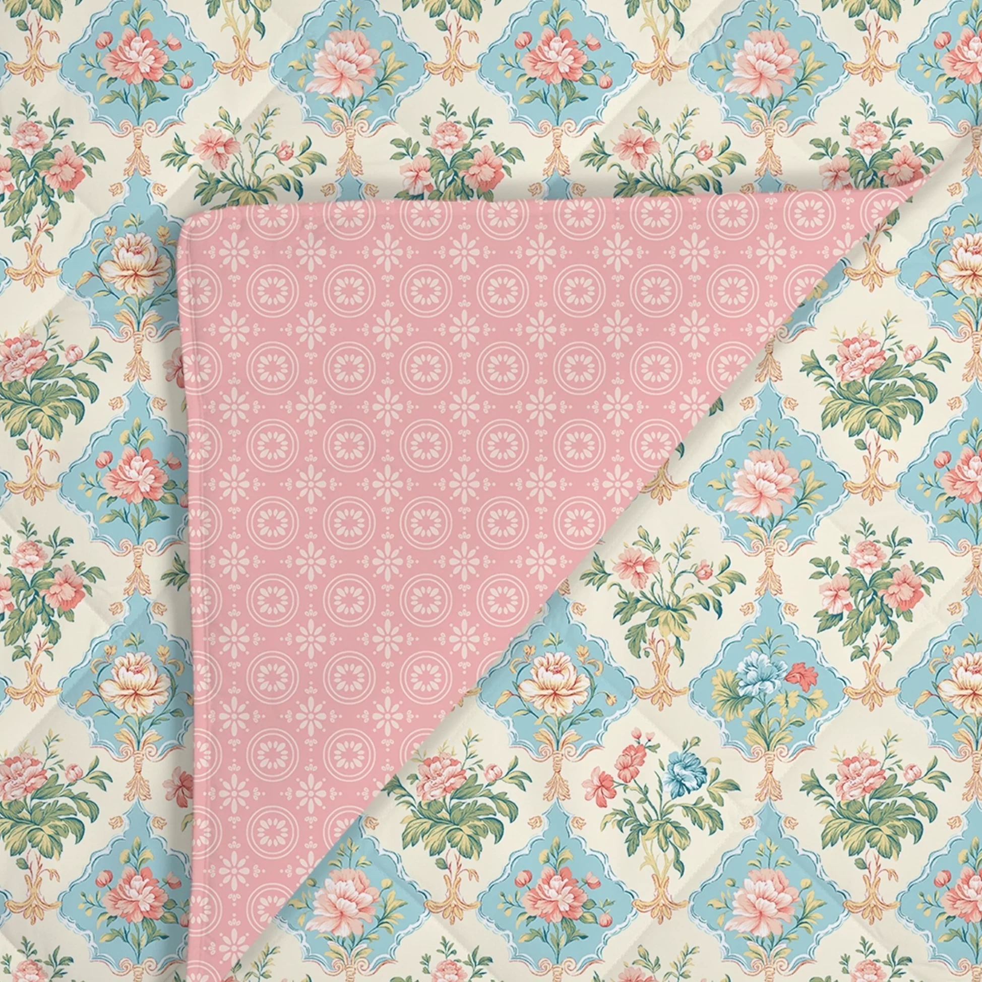 Udyan Tales | Enchanted Floral Printed Bedding Set - Set of Bedsheet & Comforter - Flamingo Pink - Image 5