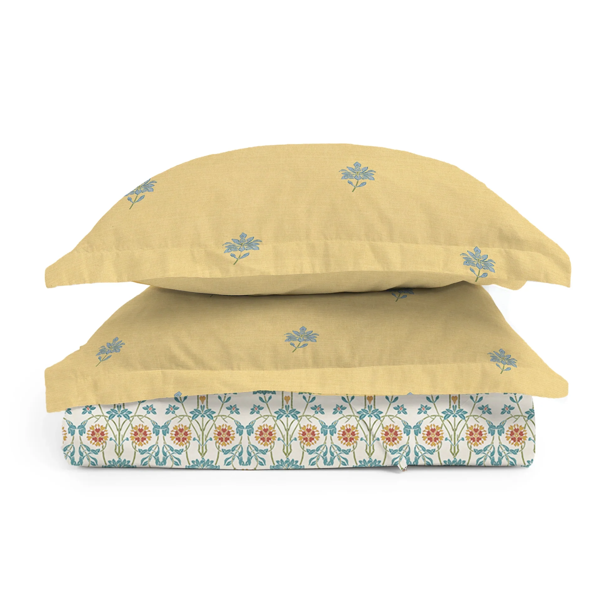 Udyan Tales | Vibrant Ethnic Printed Bedding Set - Set of Bedsheet & Comforter - Midnight Teal - Image 6