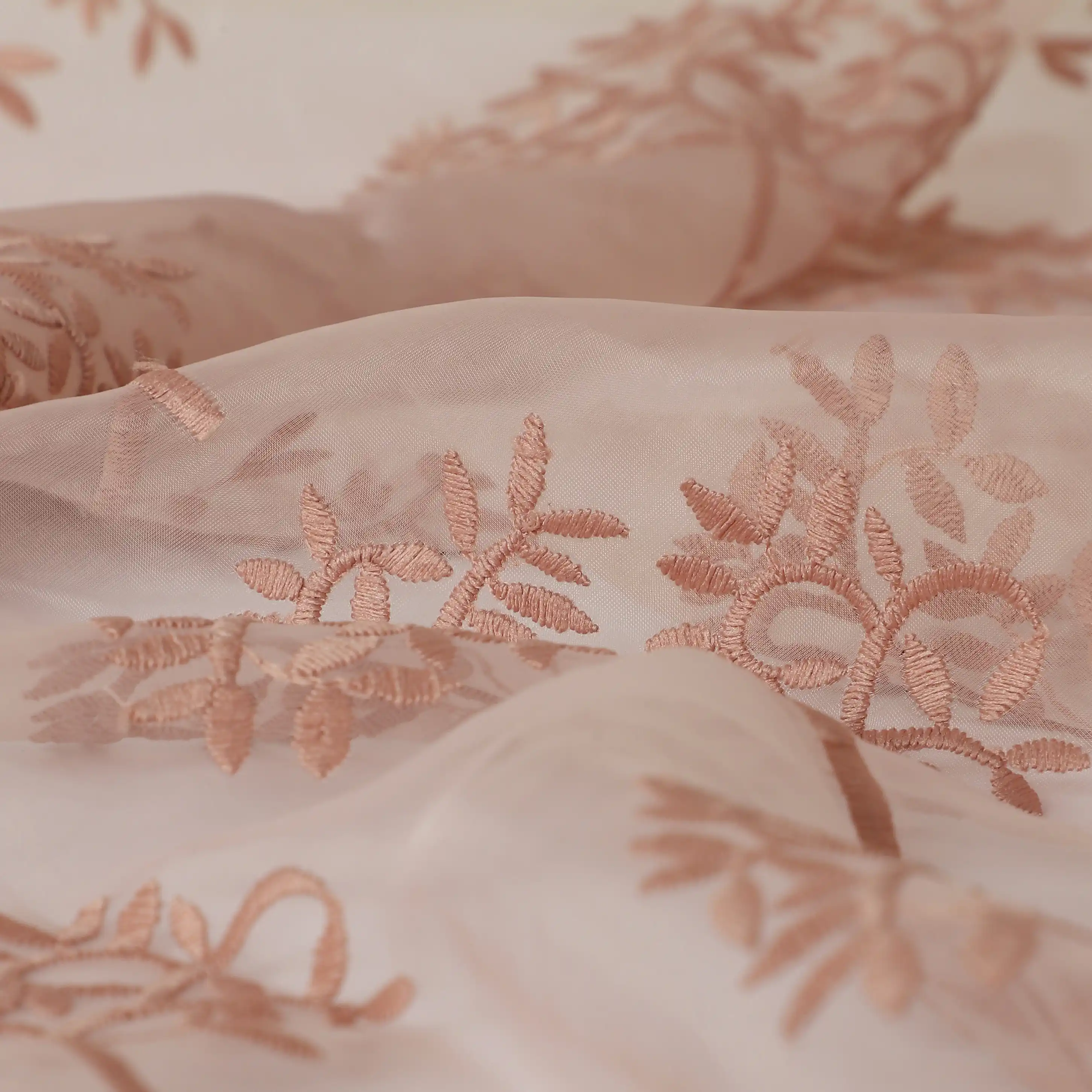 Velina Set Of 2 Embroidered Sheer Readymade Curtains | Botanical Trails - Image 19