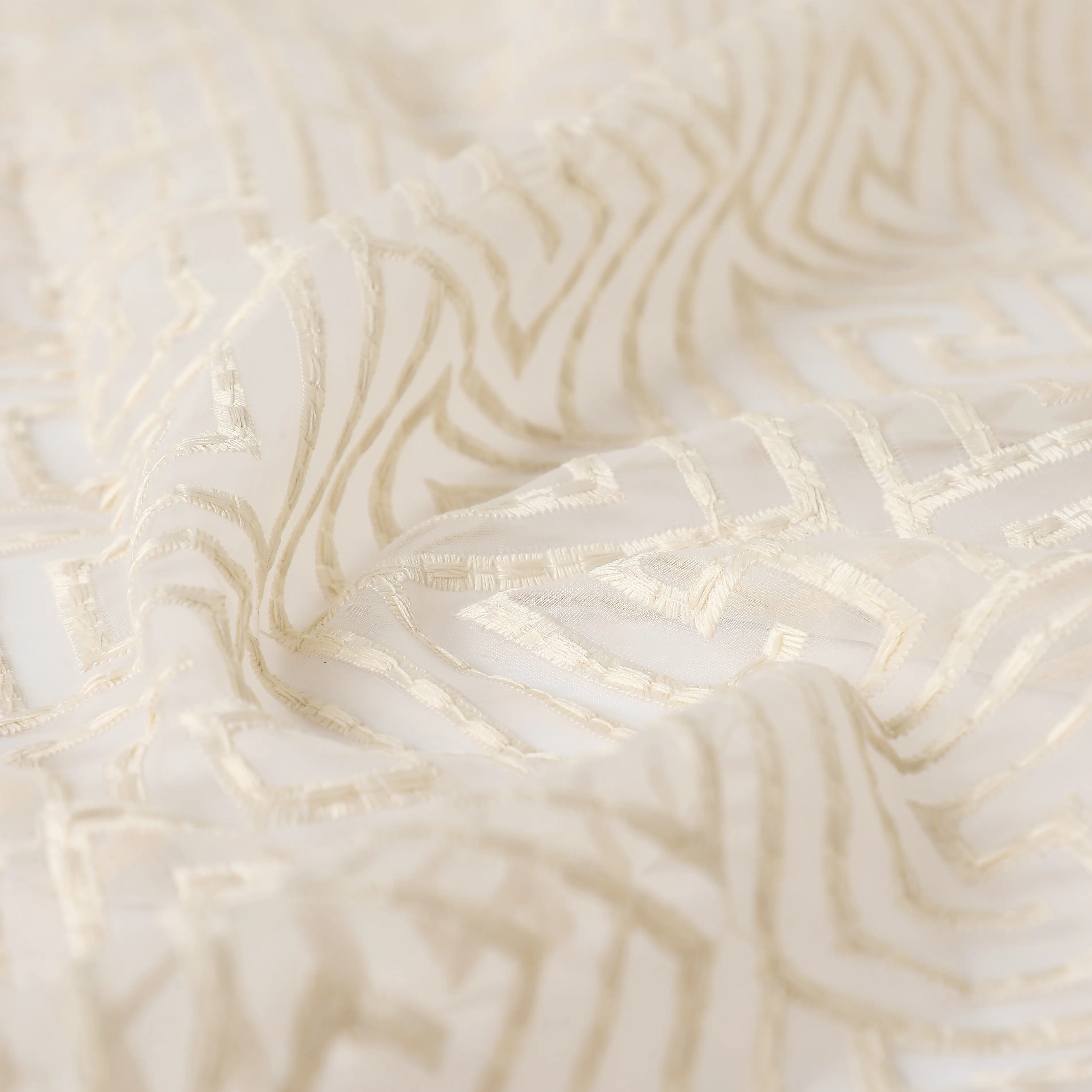 Velina Set Of 2 Embroidered Sheer Readymade Curtains | Modern Maze - Image 3