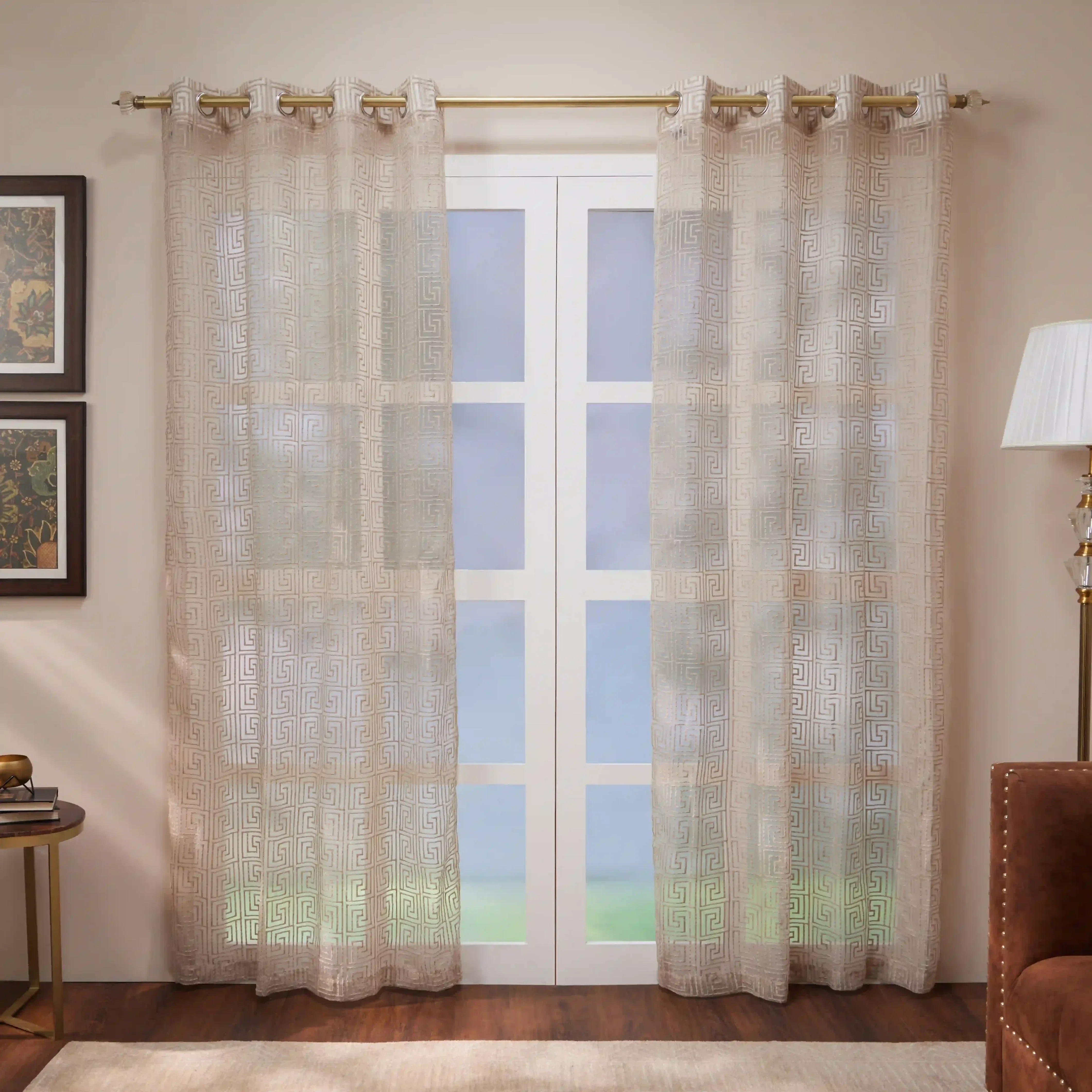 Velina Set Of 2 Embroidered Sheer Readymade Curtains | Modern Maze - Image 9