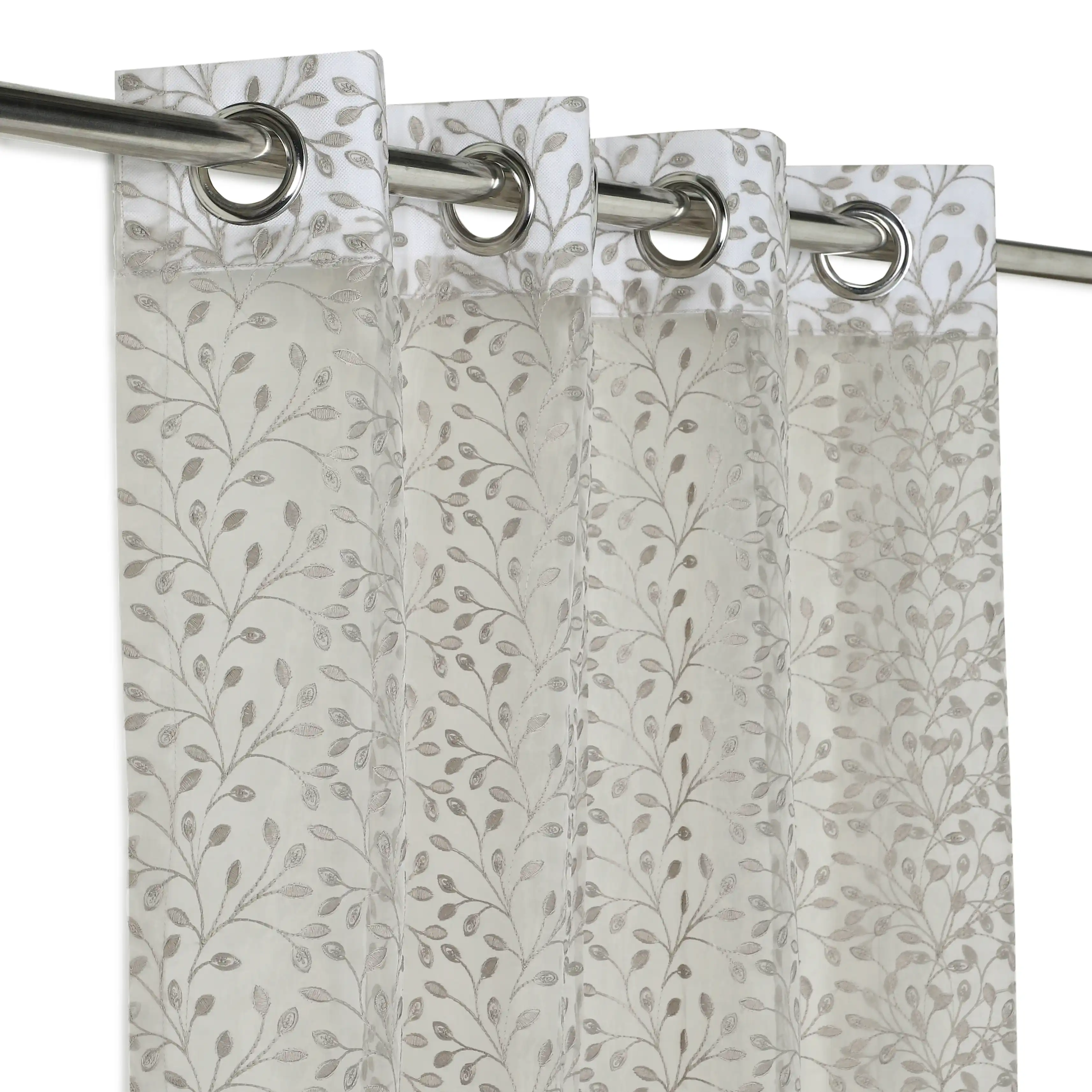 Velina Set Of 2 Embroidered Sheer Readymade Curtains | Threaded Story - Image 18