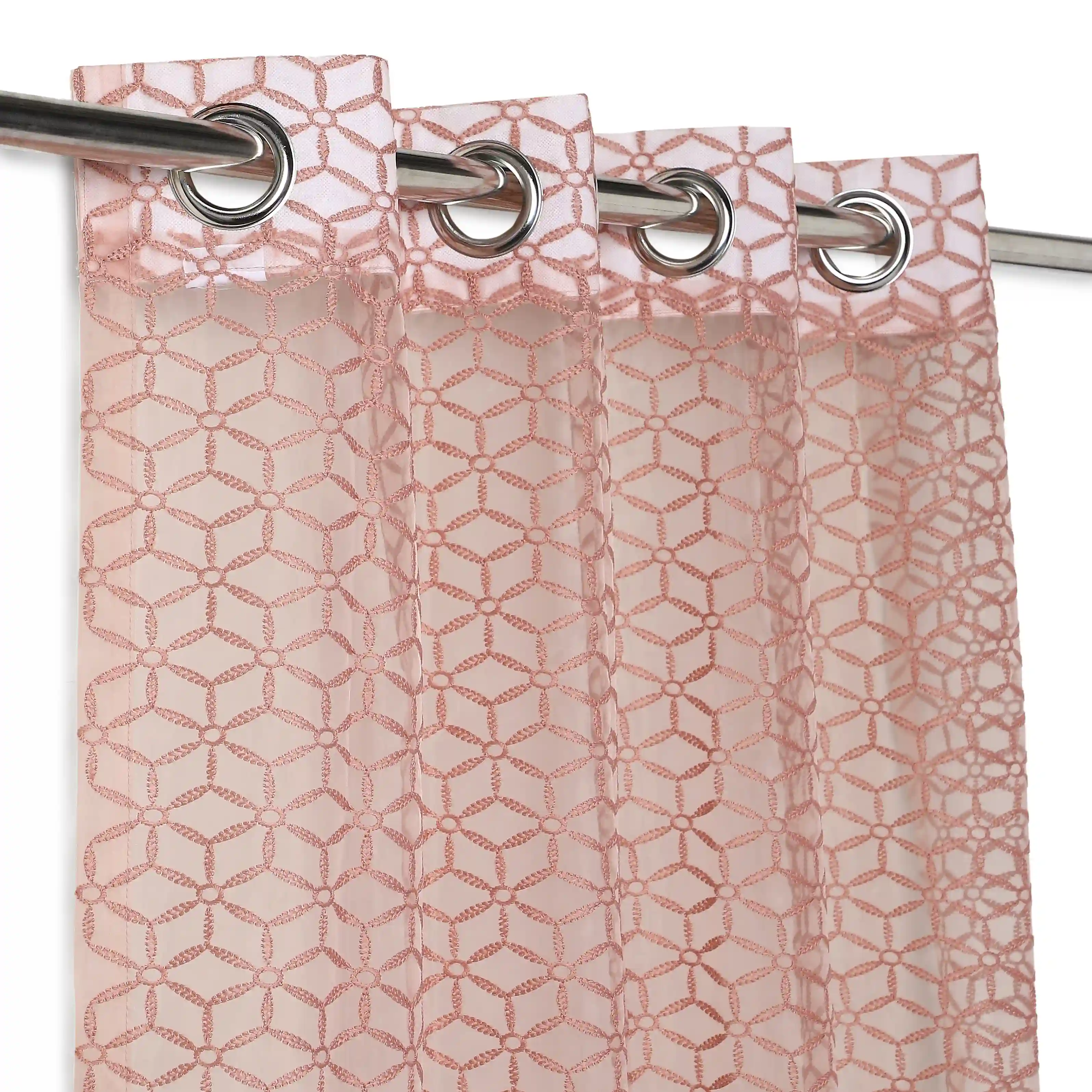 Velina Set Of 2 Embroidered Sheer Readymade Curtains | Whispering Trellis - Image 14