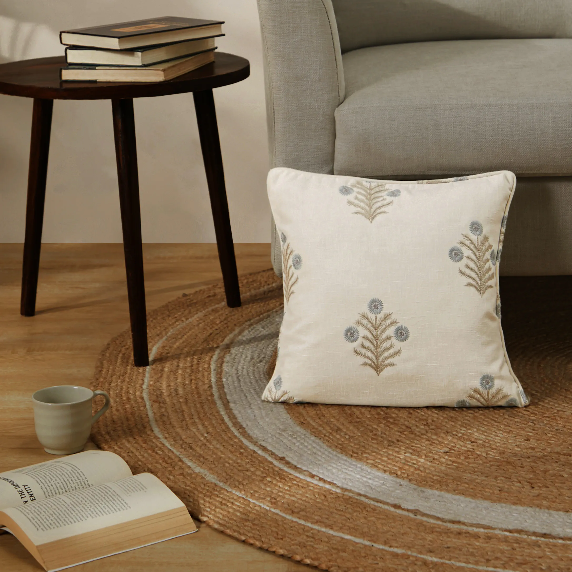 Vissencia Embroidered Cushion Cover | Threaded Bloom - Image 9