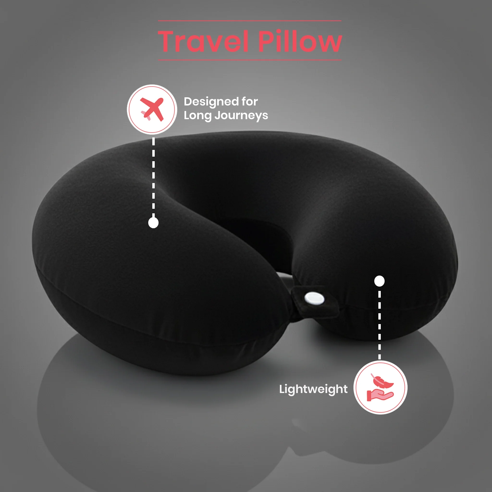 Wanderlust | Travel Neck Pillow | Black - Image 4