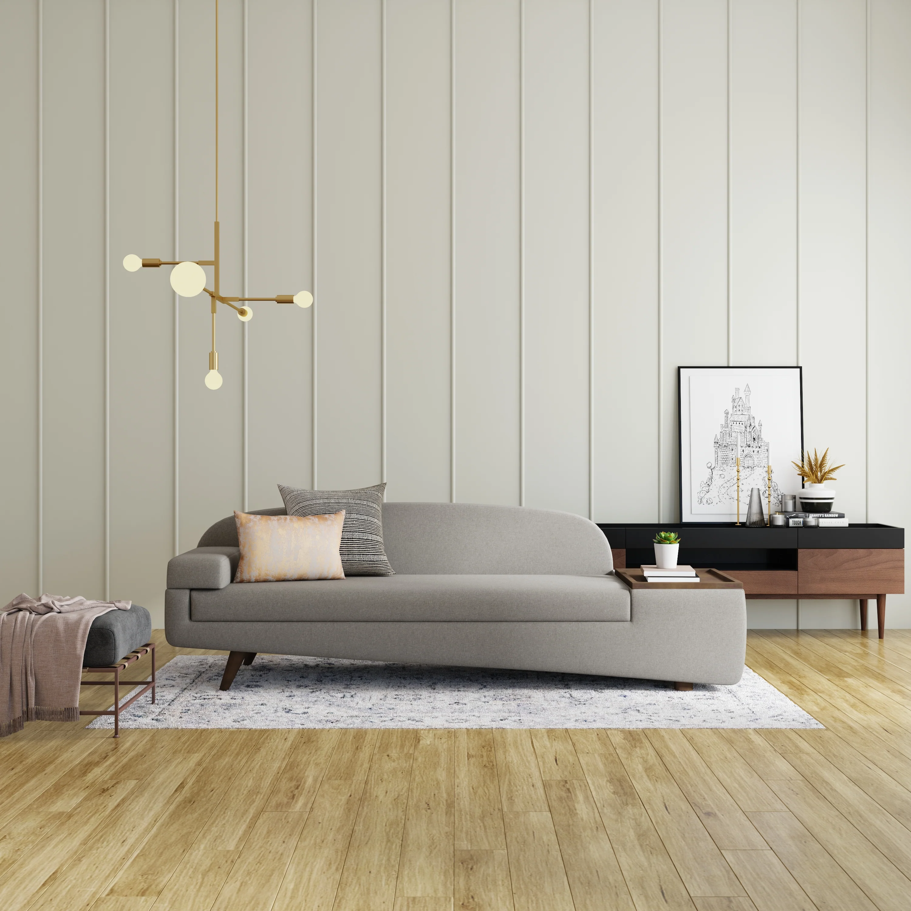 Wedge 3 Seater Sofa, Left Arm - Image 3