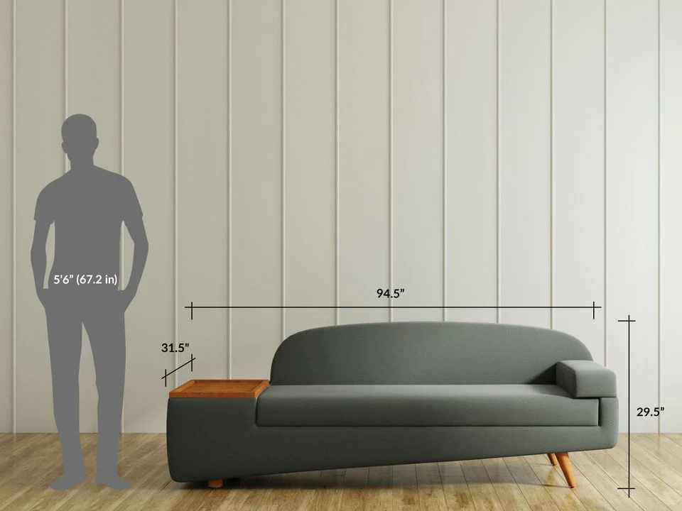 Wedge 3 Seater Sofa, Right Arm - Image 8